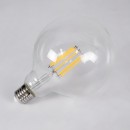 GloboStar® 99014 Λάμπα LED Long Filament E27 G125 Γλόμπος 12W 1200lm 360° AC 220-240V IP20 Φ12.5 x Υ18cm Θερμό Λευκό 2700K με Διάφανο Γυαλί - Dimmable - 3 Years Warranty