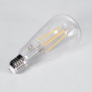 GloboStar® 99017 Λάμπα LED Long Filament E27 ST64 Αχλάδι 10W 1000lm 360° AC 220-240V IP20 Φ6.4 x Υ14cm Θερμό Λευκό 2700K με Διάφανο Γυαλί - Dimmable - 3 Years Warranty