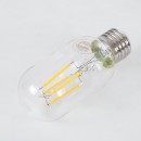 GloboStar® 99018 Λάμπα LED Long Filament E27 T45 Σωλήνας 4W 400lm 360° AC 220-240V IP20 Φ4.5 x Υ11cm Θερμό Λευκό 2700K με Διάφανο Γυαλί - Dimmable - 3 Years Warranty