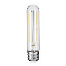 GloboStar® 99019 Λάμπα LED Long Filament E27 T30 Σωλήνας 4W 400lm 360° AC 220-240V IP20 Φ3 x Υ13.5cm Θερμό Λευκό 2700K με Διάφανο Γυαλί - Dimmable - 3 Years Warranty