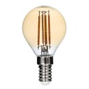 GloboStar® 99033 Λάμπα LED Long Filament E14 G45 Γλομπάκι 4W 350lm 360° AC 220-240V IP20 Φ4.5 x Υ7.5cm Ultra Θερμό Λευκό 2200K με Μελί Γυαλί - Dimmable - 3 Years Warranty