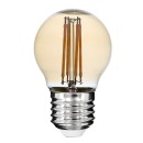 GloboStar® 99035 Λάμπα LED Long Filament E27 G45 Γλομπάκι 5W 450lm 360° AC 220-240V IP20 Φ4.5 x Υ7.5cm Ultra Θερμό Λευκό 2200K με Μελί Γυαλί - Dimmable - 3 Years Warranty