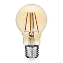 GloboStar® 99036 LED Long Filament Bulb E27 A60 Globe 6W 550lm 360° AC 220-240V IP20 D6 x H10.5cm Ultra Θερμό Λευκό 2200K με Μελί Γυαλί - Dimmable - 3 Years Warranty