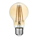 GloboStar® 99037 LED Long Filament Bulb E27 A60 Globe 8W 720lm 360° AC 220-240V IP20 D6 x H10.5cm Ultra Θερμό Λευκό 2200K με Μελί Γυαλί - Dimmable - 3 Years Warranty