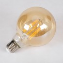 GloboStar® 99041 LED Long Filament Bulb E27 G95 Globe 12W 1080lm 360° AC 220-240V IP20 D9.5 x H13.5cm Ultra Θερμό Λευκό 2200K με Μελί Γυαλί - Dimmable - 3 Years Warranty