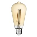 GloboStar® 99046 Λάμπα LED Long Filament E27 ST64 Αχλάδι 8W 720lm 360° AC 220-240V IP20 Φ6.4 x Υ14cm Ultra Θερμό Λευκό 2200K με Μελί Γυαλί - Dimmable - 3 Years Warranty