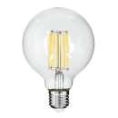 GloboStar® 99054 Λάμπα LED Long Filament E27 G95 Γλόμπος 12W 1320lm 360° AC 220-240V IP20 Φ9.5 x Υ13.5cm Φυσικό Λευκό 4000K με Διάφανο Γυαλί - Dimmable - 3 Years Warranty