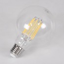 GloboStar® 99054 Λάμπα LED Long Filament E27 G95 Γλόμπος 12W 1320lm 360° AC 220-240V IP20 Φ9.5 x Υ13.5cm Φυσικό Λευκό 4000K με Διάφανο Γυαλί - Dimmable - 3 Years Warranty