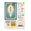 GloboStar® 99166 Λάμπα LED Long Filament E27 BT180 MANGOS Γλόμπος 8W 720lm 360° AC 220-240V IP20 Φ18 x Υ39cm Ultra Θερμό Λευκό 2200K με Μελί Γυαλί - Dimmable - 3 Χρόνια Εγγύηση