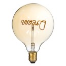 GloboStar® 99255 Λάμπα LED Ultra Thin Soft S Spiral Letter Filament E27 G125 DREAM Γλόμπος 2.4W 204lm 360° AC 220-240V IP20 Φ12.5 x Υ18cm Ultra Θερμό Λευκό 2200K με Μελί Γυαλί - Dimmable - 3 Years Warranty