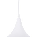 GloboStar® SHANGHAI WHITE 01026-B Μοντέρνο Κρεμαστό Φωτιστικό Οροφής Μονόφωτο 1 x E27 Λευκό Μεταλλικό Καμπάνα Φ37 x Υ17cm