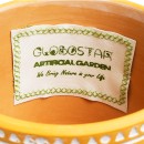 GloboStar® Artificial Garden JAIPUR 20506 Διακοσμητικό Κεραμικό Κασπώ Γλάστρα - Flower Pot Πορτοκαλί με Λευκό Φ16 x Υ16cm