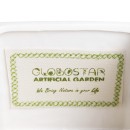 GloboStar® Artificial Garden VALETA 20541 Διακοσμητικό Κεραμικό Κασπώ Γλάστρα - Flower Pot Λευκό με Μπεζ Ξύλο Φ16 x Υ16cm