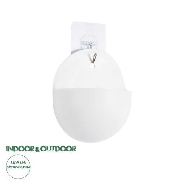 GloboStar® Artificial Garden LYON 20551 Διακοσμητικό Πλαστικό Κασπώ Γλάστρα - Flower Pot Λευκό Μ12 x Π6 x Υ13.5cm