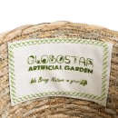 GloboStar® Artificial Garden SANTORINI 20572 Διακοσμητικό Πλεκτό Κασπώ Γλάστρα - Flower Pot Μπεζ με Λευκό Φ17 x Υ16cm