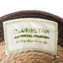 GloboStar® Artificial Garden LEFKADA 20574 Διακοσμητικό Πλεκτό Κασπώ Γλάστρα - Flower Pot Μπεζ με Καφέ Φ18 x Υ15cm