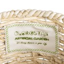 GloboStar® Artificial Garden LIMNOS 20582 Διακοσμητικό Πλεκτό Κασπώ Γλάστρα - Flower Pot Μπεζ με Μπεζ Ξύλο Φ26 x Υ66cm