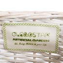 GloboStar® Artificial Garden KYOTO 20589 Διακοσμητικό Πλεκτό Καλάθι - Κασπώ Γλάστρα - Flower Pot Λευκό με Μπεζ Φ20 x Υ20cm