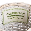 GloboStar® Artificial Garden DOMINGO 20591 Διακοσμητικό Πλεκτό Καλάθι - Κασπώ Γλάστρα - Flower Pot Λευκό με Μπεζ Φ16 x Υ18cm