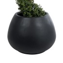 GloboStar® Artificial Garden COLOMBO 20695 Διακοσμητικό Πολυεστερικό Τσιμεντένιο Κασπώ Γλάστρα - Flower Pot Μαύρο Φ60 x Υ45cm