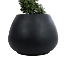 GloboStar® Artificial Garden COLOMBO 20695 Διακοσμητικό Πολυεστερικό Τσιμεντένιο Κασπώ Γλάστρα - Flower Pot Μαύρο Φ60 x Υ45cm