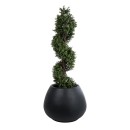 GloboStar® Artificial Garden COLOMBO 20695 Διακοσμητικό Πολυεστερικό Τσιμεντένιο Κασπώ Γλάστρα - Flower Pot Μαύρο Φ60 x Υ45cm