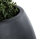 GloboStar® Artificial Garden COLOMBO 20695 Διακοσμητικό Πολυεστερικό Τσιμεντένιο Κασπώ Γλάστρα - Flower Pot Μαύρο Φ60 x Υ45cm