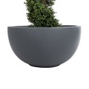 GloboStar® Artificial Garden BALTIMORE 20697 Διακοσμητικό Πολυεστερικό Τσιμεντένιο Κασπώ Γλάστρα - Flower Pot Γκρι Φ61 x Υ30cm