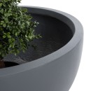 GloboStar® Artificial Garden BALTIMORE 20697 Διακοσμητικό Πολυεστερικό Τσιμεντένιο Κασπώ Γλάστρα - Flower Pot Γκρι Φ61 x Υ30cm