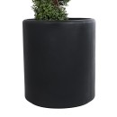 GloboStar® Artificial Garden PUEBLA 20699 Διακοσμητικό Πολυεστερικό Τσιμεντένιο Κασπώ Γλάστρα - Flower Pot Μαύρο Φ51 x Υ56cm