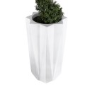 GloboStar® Artificial Garden PADOVA 20739 Επιδαπέδιο Πολυεστερικό Τσιμεντένιο Κασπώ Γλάστρα - Flower Pot Λευκό Φ48 x Υ100cm