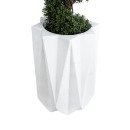 GloboStar® Artificial Garden PADOVA 20740 Επιδαπέδιο Πολυεστερικό Τσιμεντένιο Κασπώ Γλάστρα - Flower Pot Λευκό Φ46 x Υ67cm