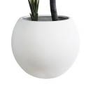 GloboStar® Artificial Garden MURANO 20766 Επιδαπέδιο Πολυεστερικό Τσιμεντένιο Κασπώ Γλάστρα - Flower Pot Λευκό Φ90 x Υ70cm