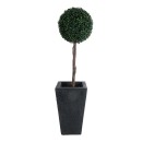 GloboStar® Artificial Garden MAYOR 20771 Επιδαπέδιο Πολυεστερικό Τσιμεντένιο Κασπώ Γλάστρα - Flower Pot Μαύρο Μ30 x Π30 x Υ50cm