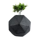 GloboStar® Artificial Garden CARNABY 20780 Επιδαπέδιο Πολυεστερικό Τσιμεντένιο Κασπώ Γλάστρα - Flower Pot Μαύρο Μ30 x Π30 x Υ30cm