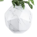 GloboStar® Artificial Garden BRIXTON 20783 Επιδαπέδιο Πολυεστερικό Τσιμεντένιο Κασπώ Γλάστρα - Flower Pot Λευκό Μ38 x Π38 x Υ38cm