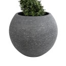 GloboStar® Artificial Garden COLUMBIA 20798 Επιδαπέδιο Πολυεστερικό Τσιμεντένιο Κασπώ Γλάστρα - Flower Pot Γκρι Φ60 x Υ51cm