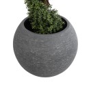 GloboStar® Artificial Garden COLUMBIA 20798 Επιδαπέδιο Πολυεστερικό Τσιμεντένιο Κασπώ Γλάστρα - Flower Pot Γκρι Φ60 x Υ51cm