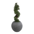 GloboStar® Artificial Garden COLUMBIA 20798 Επιδαπέδιο Πολυεστερικό Τσιμεντένιο Κασπώ Γλάστρα - Flower Pot Γκρι Φ60 x Υ51cm