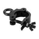 GloboStar® CLAMPS 51182 Επαγγελματικός Γάντζος Hook Αλουμινίου Ύψηλης Αντοχής για Κρέμαση, Στήριξη & Τοποθέτηση Προϊόντων Stage σε Τράσες - Μ16 x Π12 x Υ3cm - Μαύρο