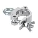 GloboStar® CLAMPS 51186 Επαγγελματικός Γάντζος Hook Αλουμινίου Ύψηλης Αντοχής για Κρέμαση, Στήριξη & Τοποθέτηση Προϊόντων Stage σε Τράσες - Μ16 x Π12 x Υ3cm - Χρώμιο