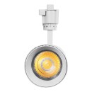 GloboStar® LUGANO 60812 Μονοφασικό Φωτιστικό Σποτ Ράγας LED 30W 3900lm 36° Acrylic HQ LENS AC 220-240V IP20 Φ7.5 x Υ22.7cm Ψυχρό Λευκό 6000K - EUROTRACK® System 1L+1N - Λευκό - Bridgelux Chip - TÜV Certified Driver - 5 Χρόνια Εγγύηση