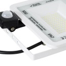 GloboStar® AURORA 61442 Επαγγελματικός Προβολέας LED 50W 6250lm 120° AC 220-240V με Ενσωματωμένο Ρυθμιζόμενο Αισθητήρα Κίνησης PIR - Αδιάβροχος IP67 - Μ21 x Π5 x Υ21cm - Λευκό - Ψυχρό Λευκό 6000K - LUMILEDS Chips - TÜV Rheinland Certified - 3 Years Warran