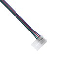 GloboStar® 70730 Μονός Connector Ατερμάτιστος με 15cm Καλώδιο για Όλες τις RGB Ταινίες LED 10mm