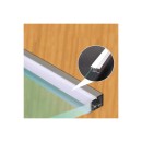 GloboStar® GLASSBOARD-PROFILE 70812-3M Προφίλ Αλουμινίου - Βάση & Ψύκτρα Ταινίας LED με Λευκό Γαλακτερό Κάλυμμα - Χρήση για Μοριακό Φωτισμό Γυαλιού Πάχους 10mm - Πατητό Κάλυμμα - Ασημί - 3 Μέτρα - Πακέτο 5 Τεμαχίων - Μ300 x Π1.7 x Υ3cm