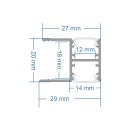 GloboStar® BOARD-PROFILE 70814-3M Προφίλ Αλουμινίου - Βάση & Ψύκτρα Ταινίας LED με Λευκό Γαλακτερό Κάλυμμα - Χρήση για Φωτισμού Ραφιού με Τοποθέτηση σε Ξύλο Πάχους 18mm - Πατητό Κάλυμμα - Ασημί - 3 Μέτρα - Πακέτο 5 Τεμαχίων - Μ300 x Π1.5 x Υ2cm