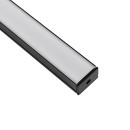 GloboStar® SURFACE-PROFILE 70825-1M Προφίλ Αλουμινίου - Βάση & Ψύκτρα Ταινίας LED με Λευκό Γαλακτερό Κάλυμμα - Επιφανειακή Χρήση - Πατητό Κάλυμμα - Μαύρο - 1 Μέτρο - Μ100 x Π3 x Υ2cm