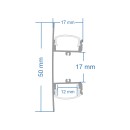 GloboStar® SURFACE-PROFILE 70844-3M Προφίλ Αλουμινίου - Βάση & Ψύκτρα Ταινίας LED με Λευκό Γαλακτερό Κάλυμμα - Επιφανειακή Χρήση Δημιουργίας Κρυφού Φωτισμού Πάνω/Κάτω - Πατητό Κάλυμμα - Ασημί - 3 Μέτρα - Μ300 x Π5 x Υ1.7cm