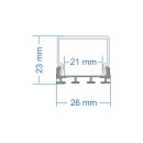 GloboStar® SURFACEPENDANT-PROFILE 70847-1M Προφίλ Αλουμινίου - Βάση & Ψύκτρα Ταινίας LED με Λευκό Γαλακτερό Κάλυμμα - Επιφανειακή & Κρεμαστή Χρήση - Πατητό Κάλυμμα - Ασημί - 1 Μέτρο - Μ100 x Π2.6 x Υ2.3cm