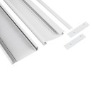 GloboStar® SKIRTINGBOARD-PROFILE 70851-3M Προφίλ Αλουμινίου - Βάση & Ψύκτρα Ταινίας LED με Λευκό Γαλακτερό Κάλυμμα - Επιφανειακή Χρήση για Περβάζι - Πατητό Κάλυμμα - Λευκό - 3 Μέτρα - Μ300 x Π1.6 x Υ8cm